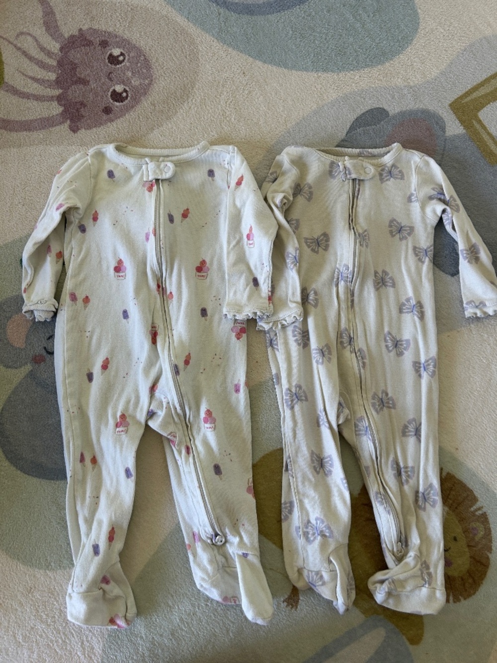 Bundle of 2 girls Carters Footie Sleepers